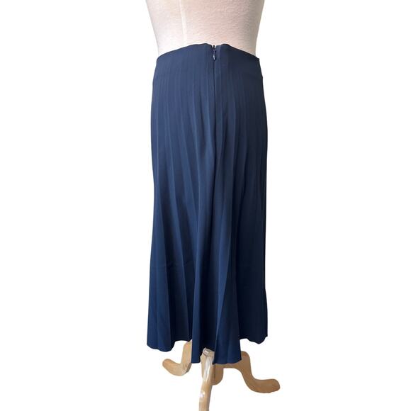 EVERLANE The Pleated Skirt A-Line Navy Blue Size 00 - Picture 3 of 6